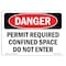 Signmission OSHA, Permit Required Confined Space Do Not Enter, 10in X 7in Plastic, 10" W, 7" H, Landscap OS-DS-P-710-L-2157 - alternate 1